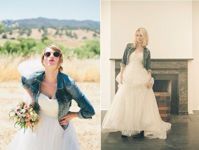 novias con chaqueta vaquera
