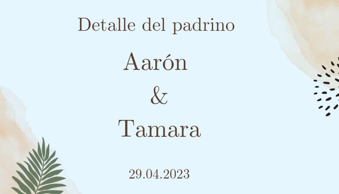 Que poner en la tarjeta o pegatina de los detalles? 2