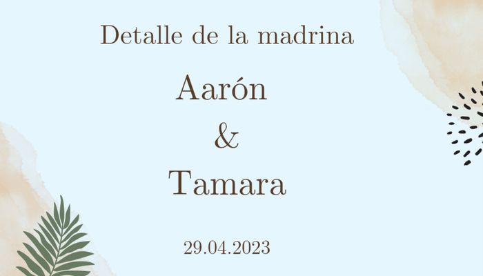 Que poner en la tarjeta o pegatina de los detalles? 1
