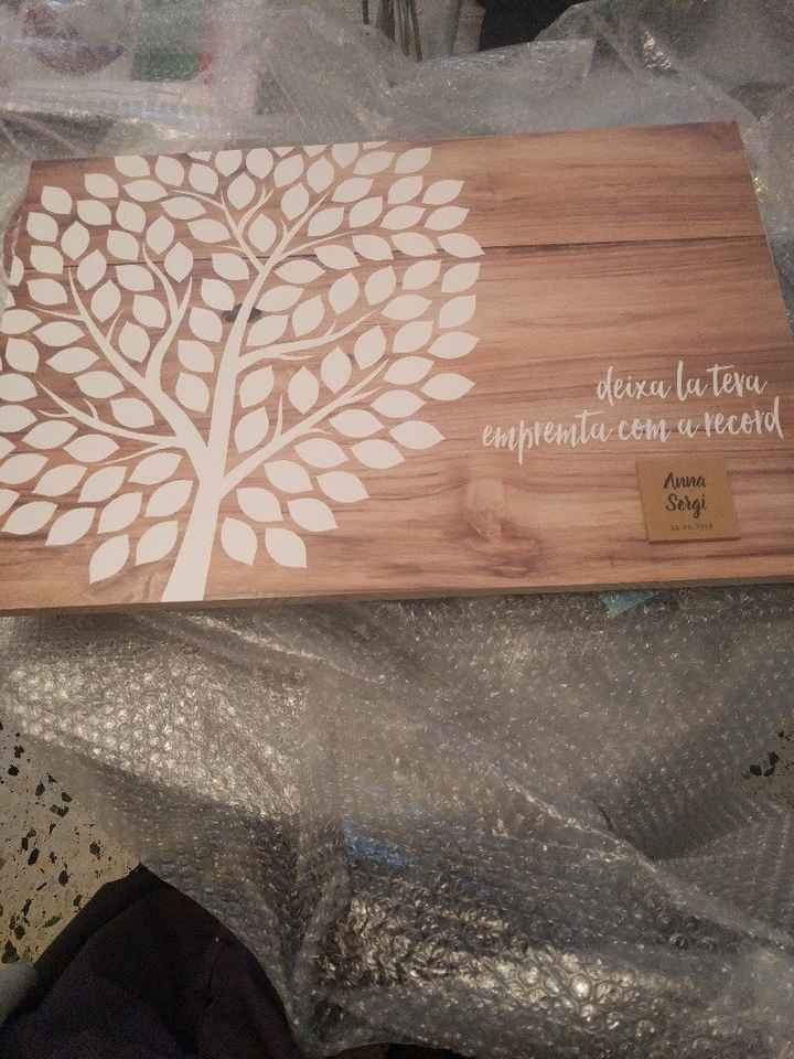  Arbol huellas madera, colgador personalizado y pegatina zapatos - 1