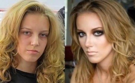 Sin y con Maquillaje