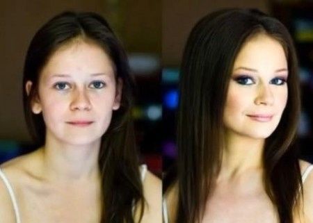Sin y con maquillaje