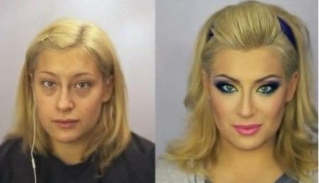 Sin y con maquillaje