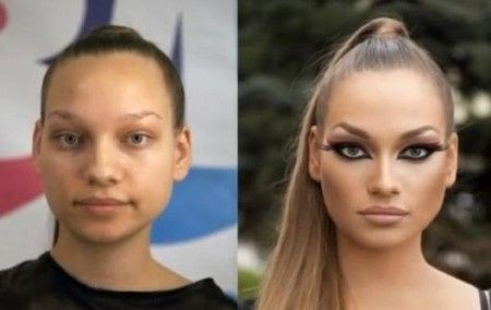 Sin y con maquillaje