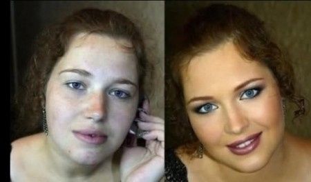 Sin y con maquillaje