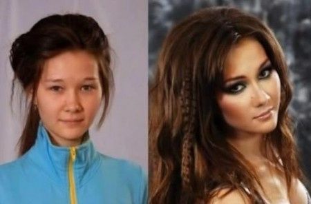 Sin y con maquillaje