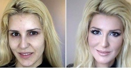 Sin y con maquillaje