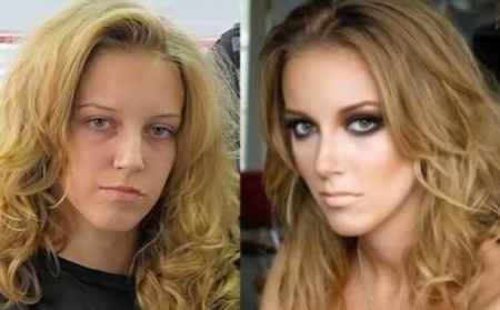 Sin y con Maquillaje