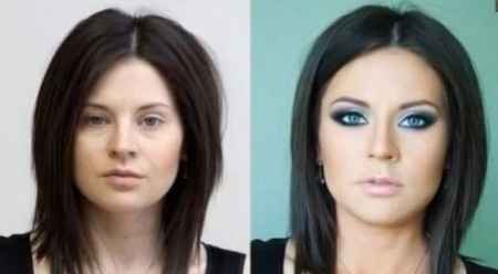 Sin y con maquillaje