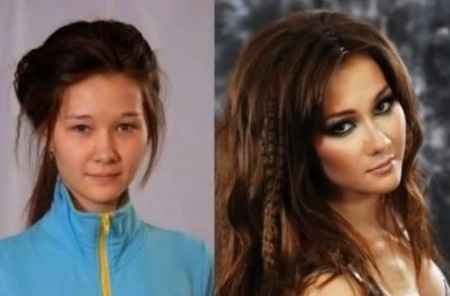 Sin y con maquillaje