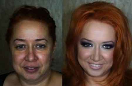 Sin y con maquillaje