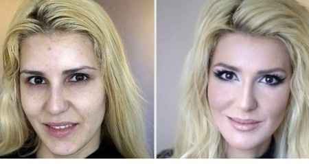 Sin y con maquillaje