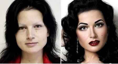 Sin y con maquillaje