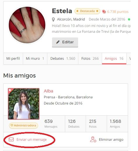 escribir amigos