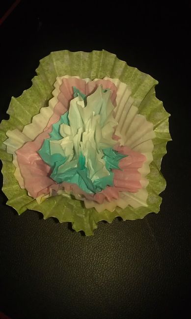 Flores con molde de cupcakes
