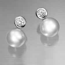pendientes perla y oro blanco