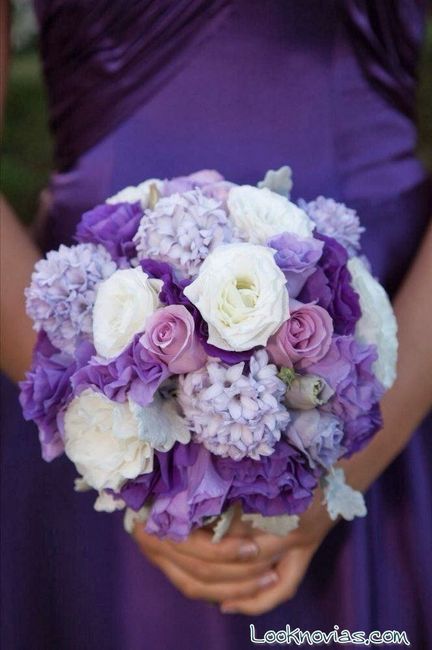 Ramo 💐 morado y con blanco - 5