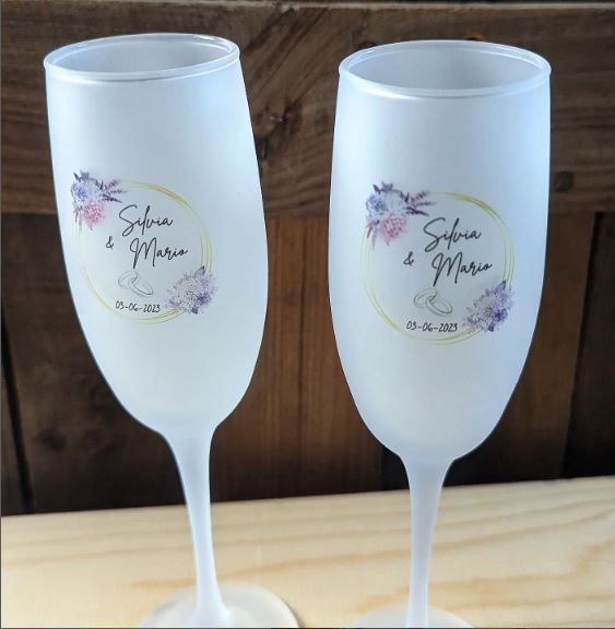 Copas cava/champagne personalizadas con caja 1