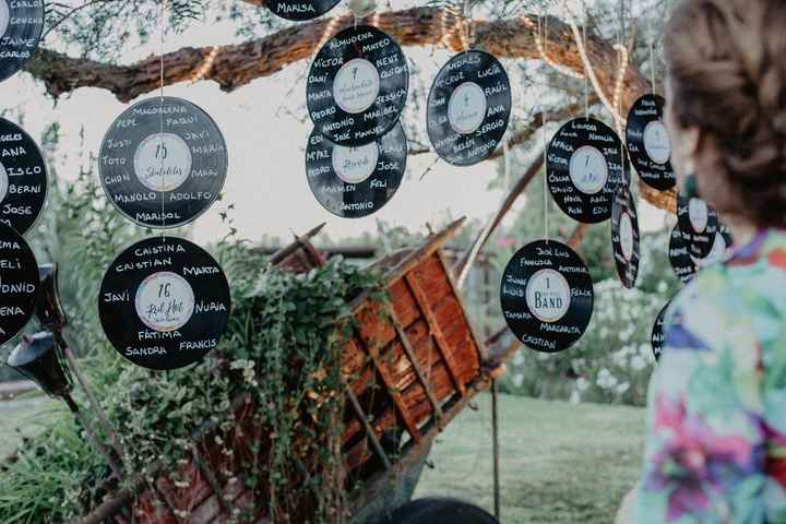 Seating con discos de vinilo