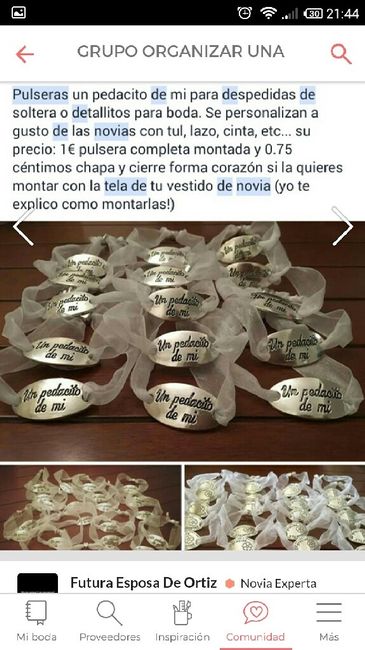 Pulseras un pedacito de mi hechas con el vestido - 1
