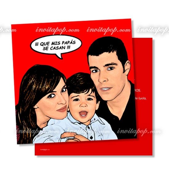 invitación boda con peques