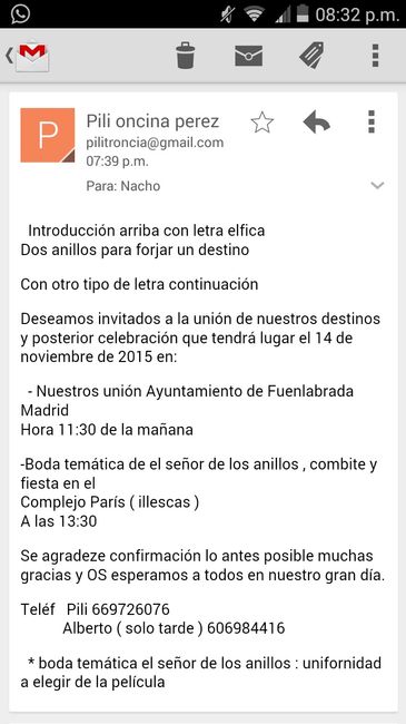 Texto para las invitaciones - 1