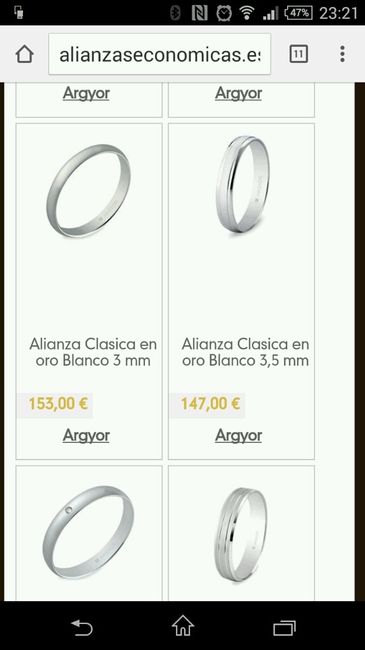 Alianzas de oro blanco de 18k - 2