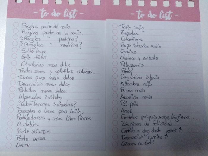 Lista tareas boda! - 1