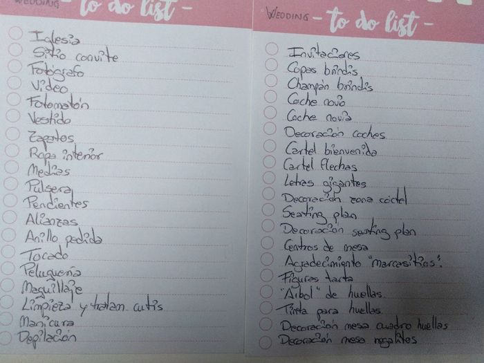 Lista tareas boda! - 2