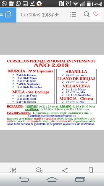 Cursillos prematrimoniales - 1