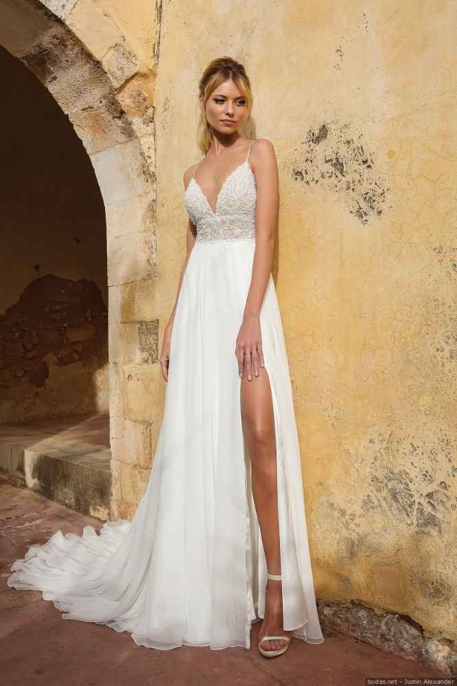 Vestido novia con tirantes