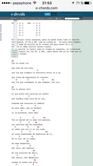 Partitura canción - 1