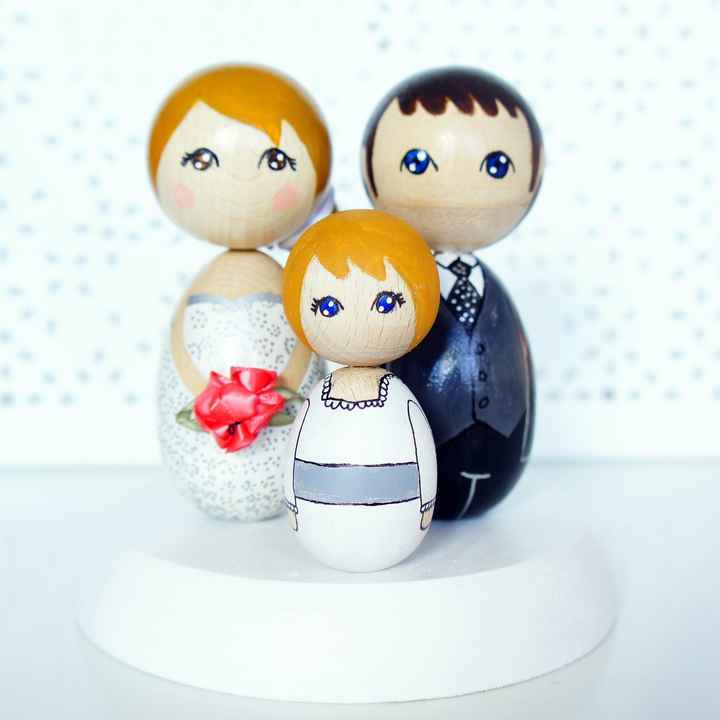 Kokeshi wedding personalized cake topper
