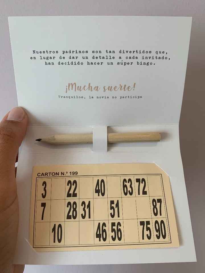 Cartón de bingo - Interior