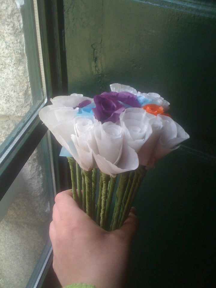 ramo flores de papel
