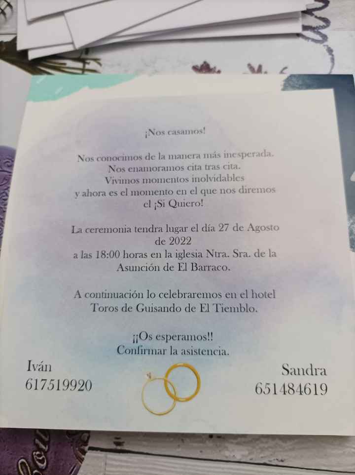 Nuestras invitaciones de boda - 2