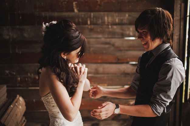 reaccion novio al ver a su novia