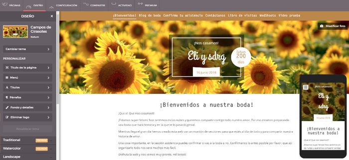 web de boda