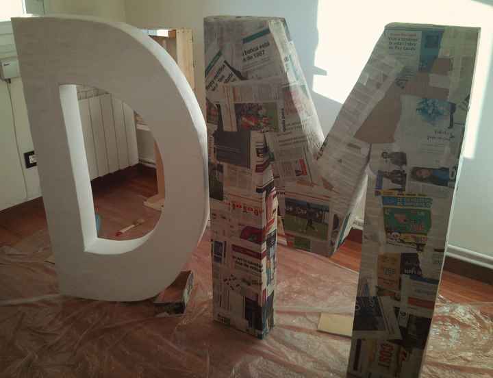 Letras gigantes papel maché