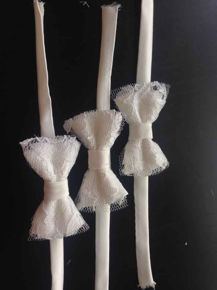 Pulseras con las sobras del vestido - 1