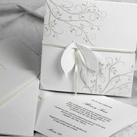 Invitaciones - Hojas Blancas-vintage colección