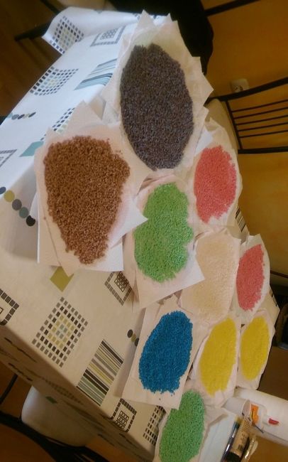 Diferentes colores. Secando.