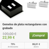 Gemelos plata grabados - 1