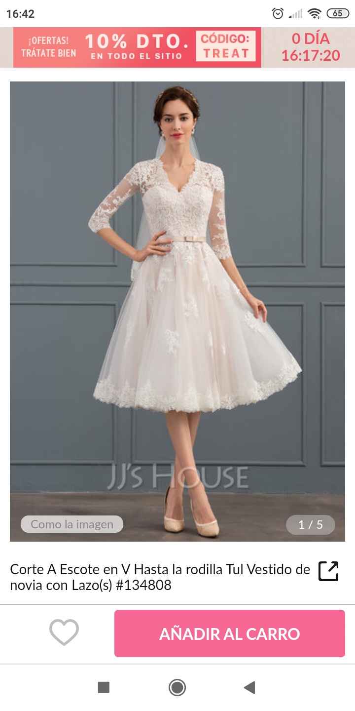 Vestido corto novia talla 48 7