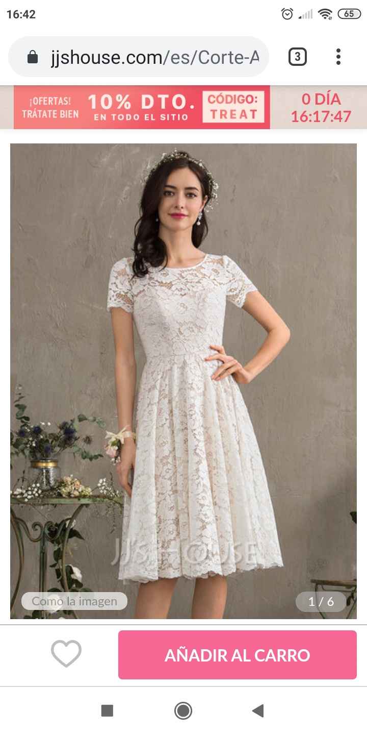 Vestido corto novia talla 48 - 1