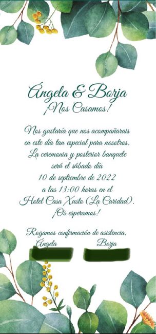 Una cosa menos. Invitaciones listas. 1