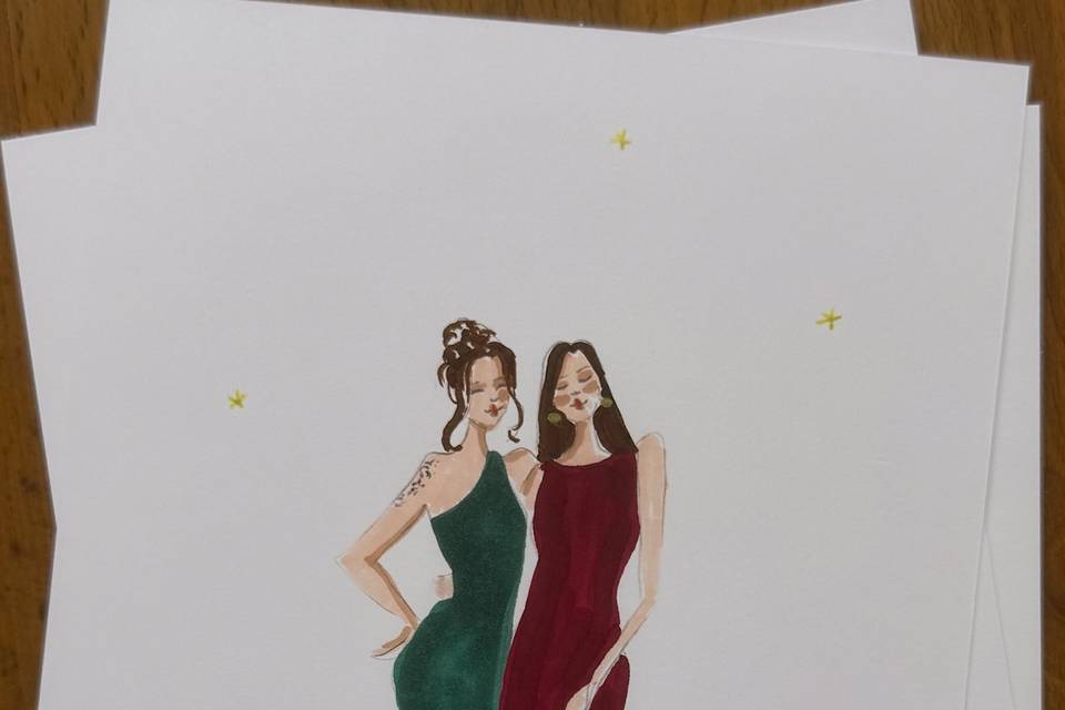 Live art pareja de chicas
