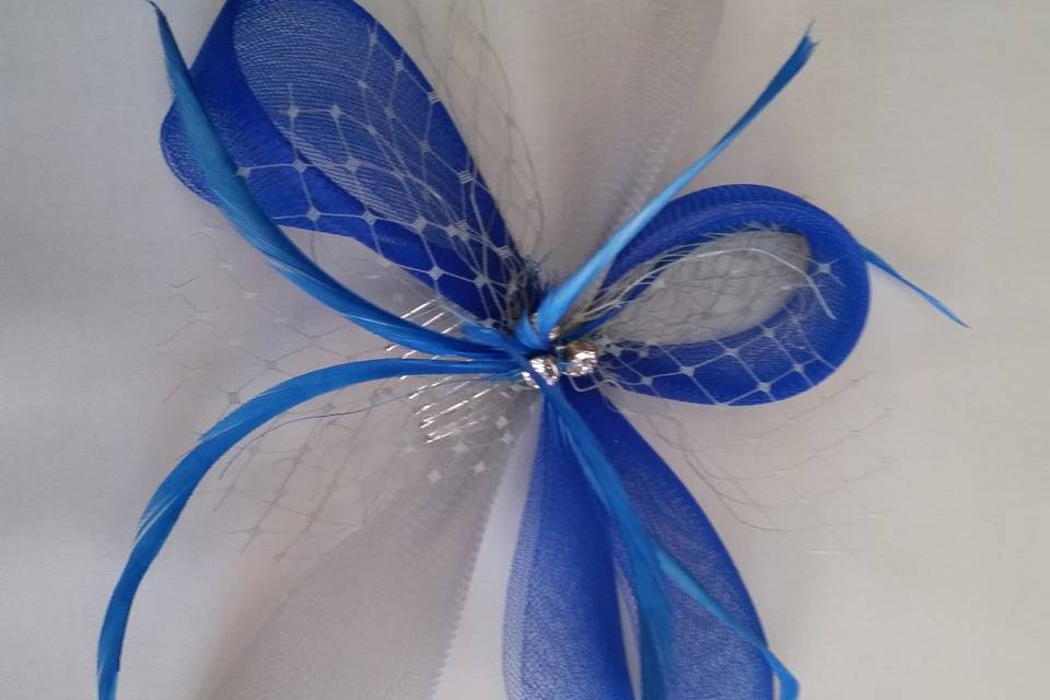 Tocado gorro azul/plata