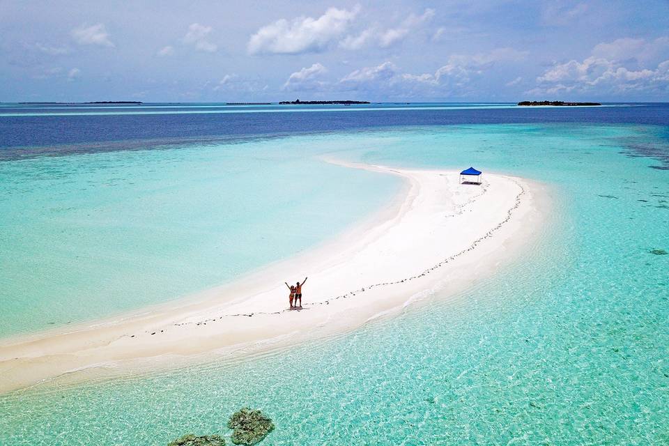 Sandbank en Maldivas