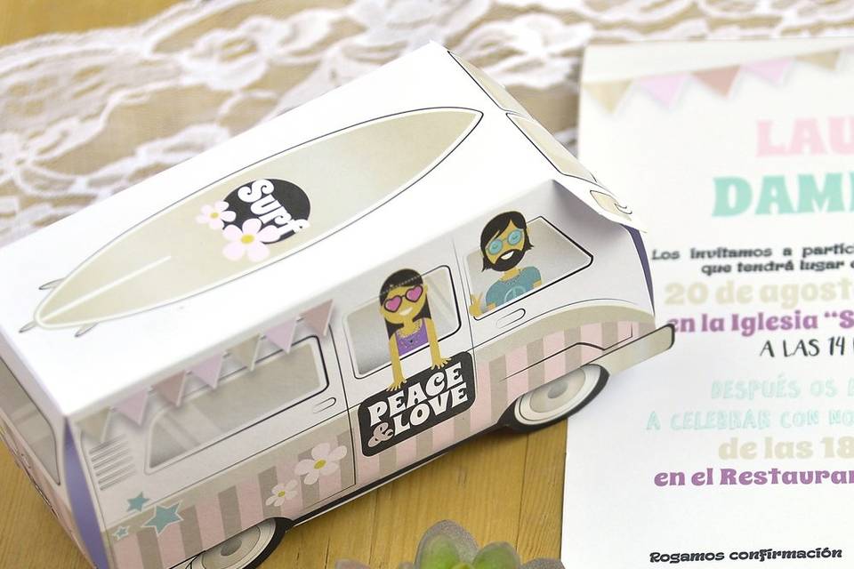 Invitación caja en forma de coche